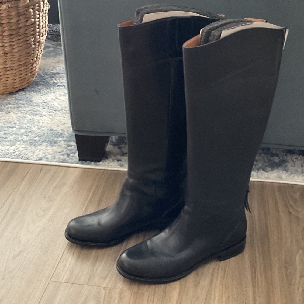Nine West leather tall black boots